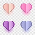 Paper hearts design. Vector symbol of love in shape of hearts for Happy Women`s, Mothers day, birthday greeting card design. Royalty Free Stock Photo