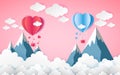 Card Valentine`s day balloon heart love Invitation on vector abstract background Royalty Free Stock Photo