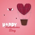 Paper hearts Valentines day vector love art card origami style romantic holiday background romance creative illustration Royalty Free Stock Photo