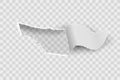 Paper hole. Realistic torn blank rip edge banner. Tear off paper curled piece isolated on transparent background. Vector