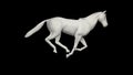 Paper horse running, seamless loop, Luma Matte