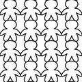 Humans holding hands seamless pattern