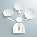 Paper Human Speech and Thought Bubbles Royalty Free Stock Photo