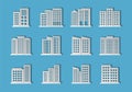 Paper cut company icons set on white background, Building vector collection, Isolated business illustration, Architecture modern o Royalty Free Stock Photo