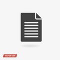 Paper icon vector, vector illustion flat design style. Royalty Free Stock Photo