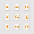 Paper icons set, arrows