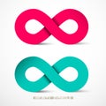 Paper Infinity Symbols Set Royalty Free Stock Photo