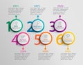 Paper infographic template with six circle options Royalty Free Stock Photo