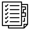 Paper integrity icon outline vector. Vision trust