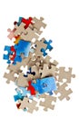 Paper jigsaw puzle isolated Royalty Free Stock Photo