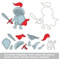 Paper kid game. Easy application for kids with Toy Knight Royalty Free Stock Photo