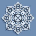 Paper lace doily, round crochet ornament Royalty Free Stock Photo