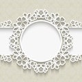 Paper lace frame Royalty Free Stock Photo