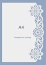 A4 paper lace greeting card, wedding invitation, white pattern, cut-out template, template congratulation, perforation pattern, l