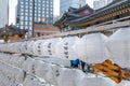 Paper lanterns hanging at Jogyesa Buddhist temple, Seoul, Korea Royalty Free Stock Photo