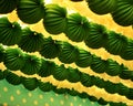 Paper lanterns in a stand (caseta) at the Fair in Seville, feast in Spain Royalty Free Stock Photo