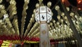 Paper lanterns in the Yee Peng Festival decorate around Lumphun downtown, Thailand.