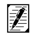 Paper leaf with pen notes. Stationery detailed simple style logo icon vector illustration isolated.. Data Report - Files, Document