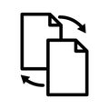 Paper line icon illustration with arrow. suitable for convert document, convert file.