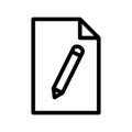 Paper line icon illustration with pencil. suitable for icon write. icon related to document Royalty Free Stock Photo