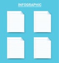 Paper line square info graphic Vector template with 4 options. Can be used for web, diagram, graph, presentation, chart, report, s