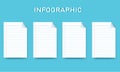 Paper line square info graphic Vector template with 4 options
