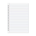 Paper lined notebook memo page white sheet template illustration for school education and office