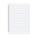 Paper lined notebook memo page white sheet template illustration for school education and office