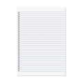 Paper lined notebook memo page white sheet template illustration for school education and office