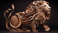 Paper lion sculpture with 3D effect Royalty Free Stock Photo