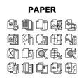 Paper List For Printing Poster Icons Set Vector