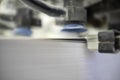 Paper loading of an offset printer machine Royalty Free Stock Photo