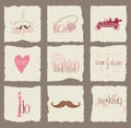Paper Love and Wedding Design Elements Royalty Free Stock Photo