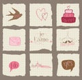 Paper Love and Wedding Design Elements Royalty Free Stock Photo