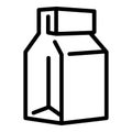 Paper lunch box icon, outline style