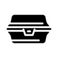 paper lunchbox glyph icon vector illustration black Royalty Free Stock Photo