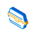 paper lunchbox isometric icon vector illustration color