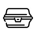 paper lunchbox line icon vector illustration black Royalty Free Stock Photo