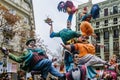 Paper mache figures in Las Fallas, Valencia, Spain Royalty Free Stock Photo