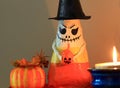 Paper Mache Halloween Candy corn man Royalty Free Stock Photo