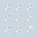 Paper Magnifier Glass Icons