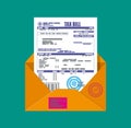 Paper mail envelope with tax declaration Royalty Free Stock Photo