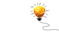 Paper make to light bulb for idea power energy concept on white Royalty Free Stock Photo