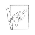 Paper with male and female symbol Royalty Free Stock Photo