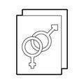 Paper with male and female symbol Royalty Free Stock Photo