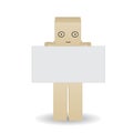 Paper man shows a blank poster Royalty Free Stock Photo