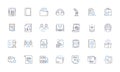 Paper management line icons collection. Organization, Archiving, Workflow, Filing, Efficiency, Digitalization Royalty Free Stock Photo