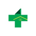 Paper medical home symbol logo vector