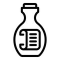 Paper message bottle icon outline vector. Paper cork