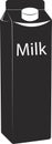 A paper milk carton. Dairy agricultural products. Vector image.